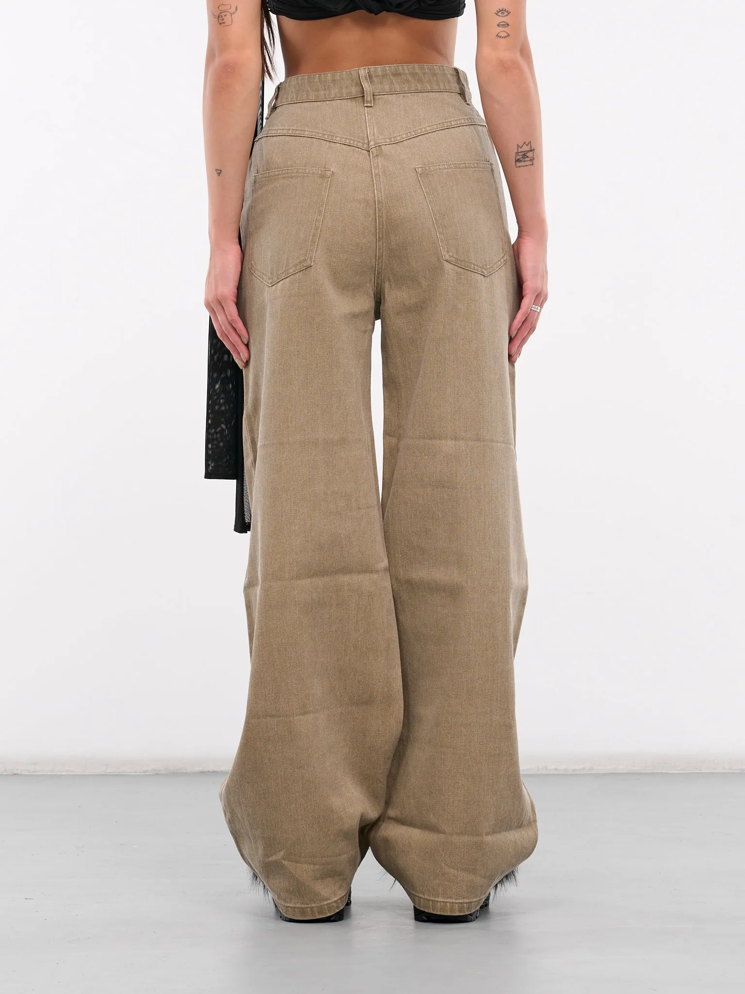 Oversized Drop Jeans (24025169-OLIVE)