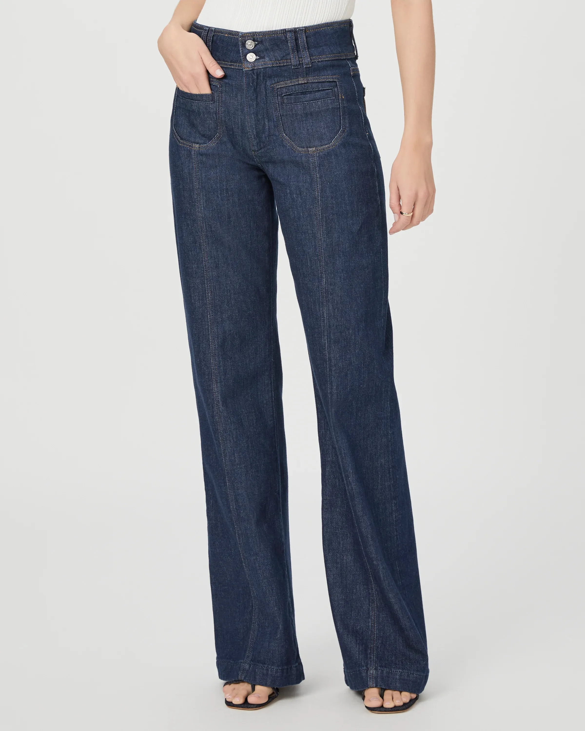 Paige Leenah Wide Leg With Wide Waistband Jean - Catania