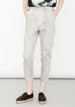 PANTS STRETCH HIGH WAIST - DENIM light grey washed