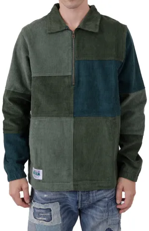 Patchwork Corduroy Pullover - Folliage