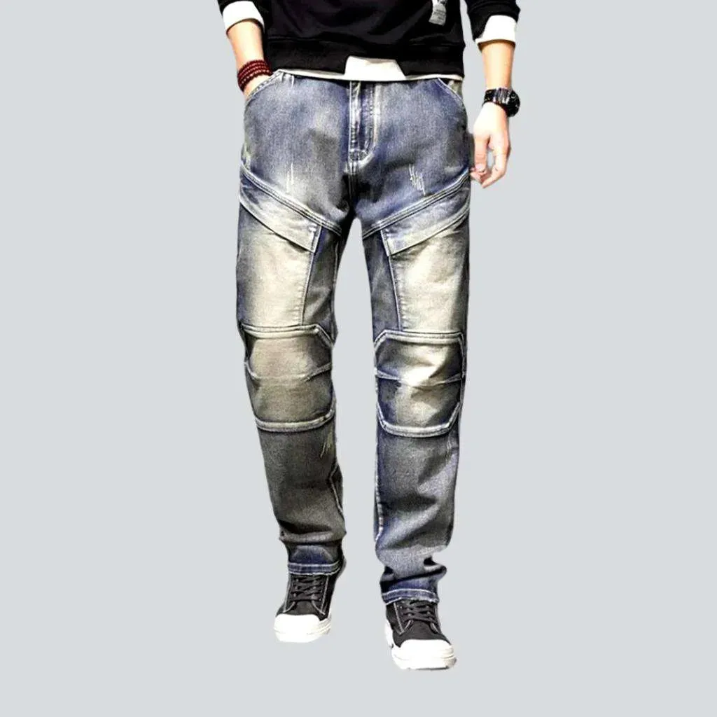 Patchwork men's vintage jeans