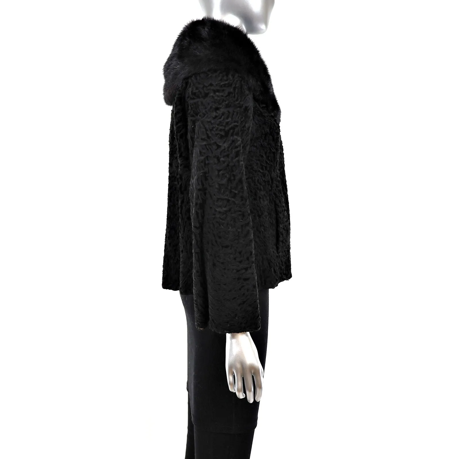 Persian Lamb Jacket with Mink Collar- Size M-L