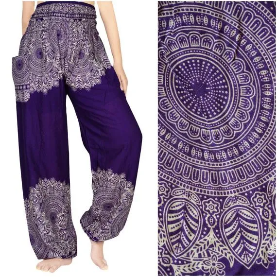 Purple FLORAL Boho Pants