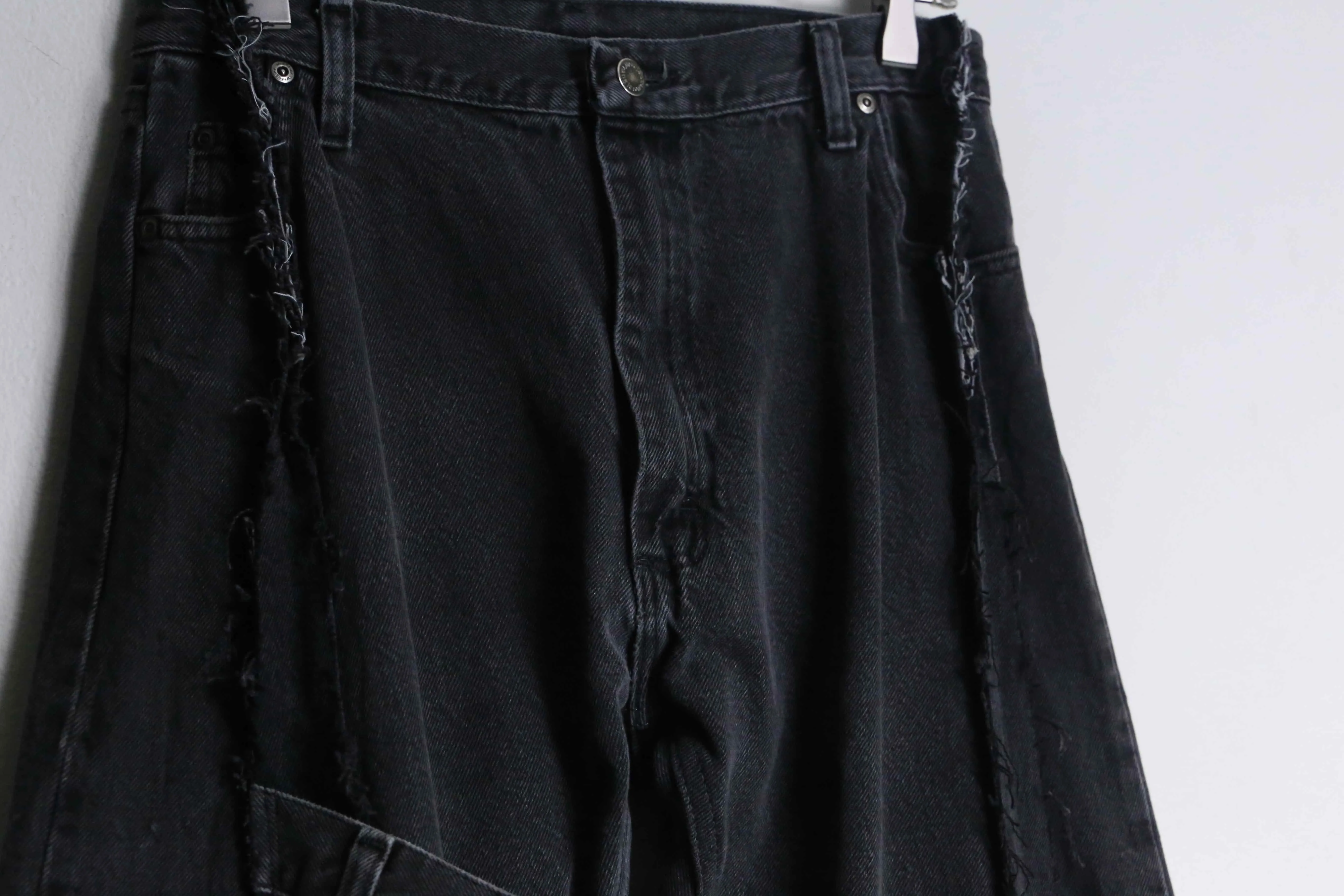 "Re:make" super flare black denim