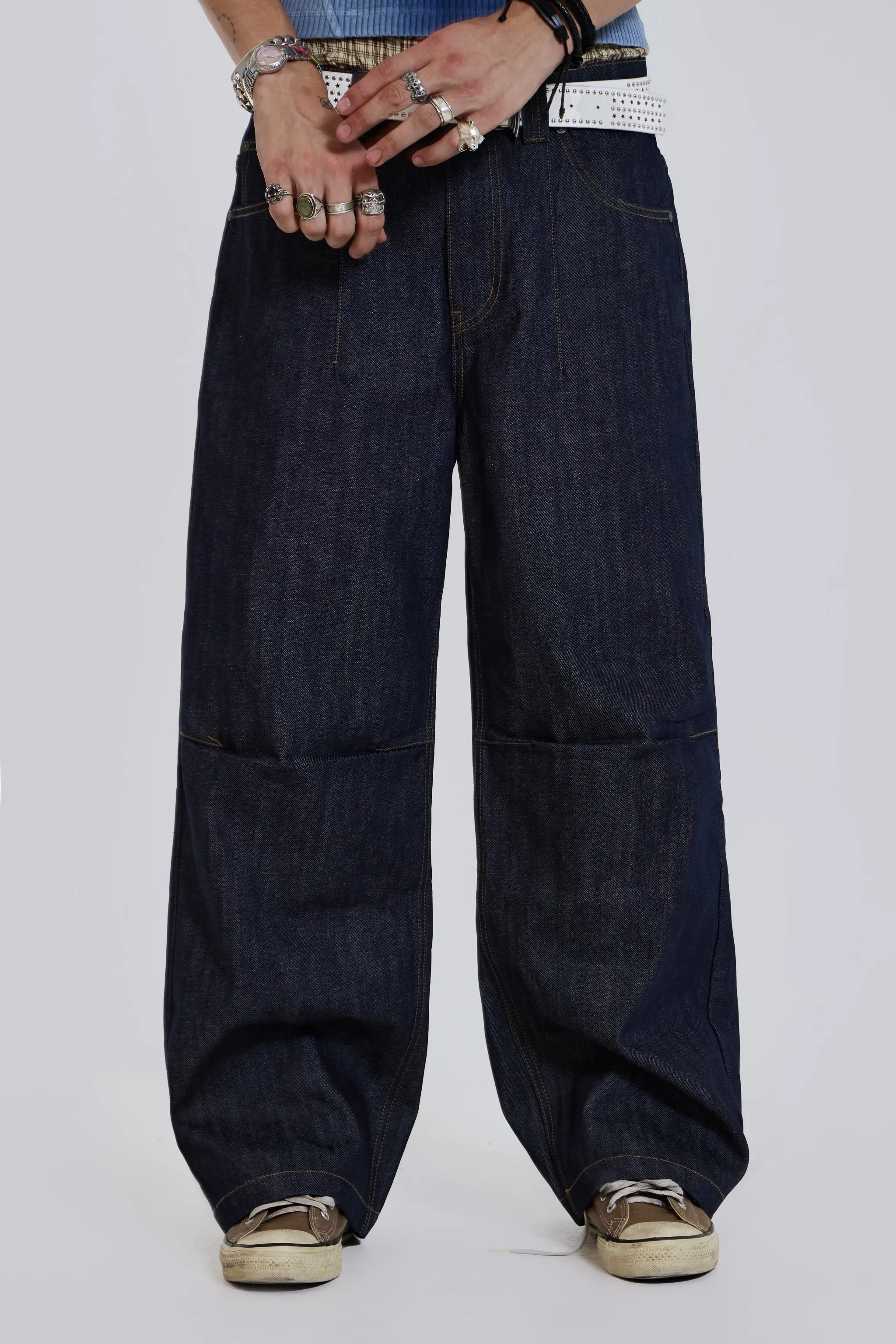 Raw Blue Denim Razor Jeans