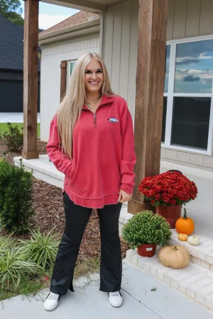 Razorback Quarter Zip Pullover - Red