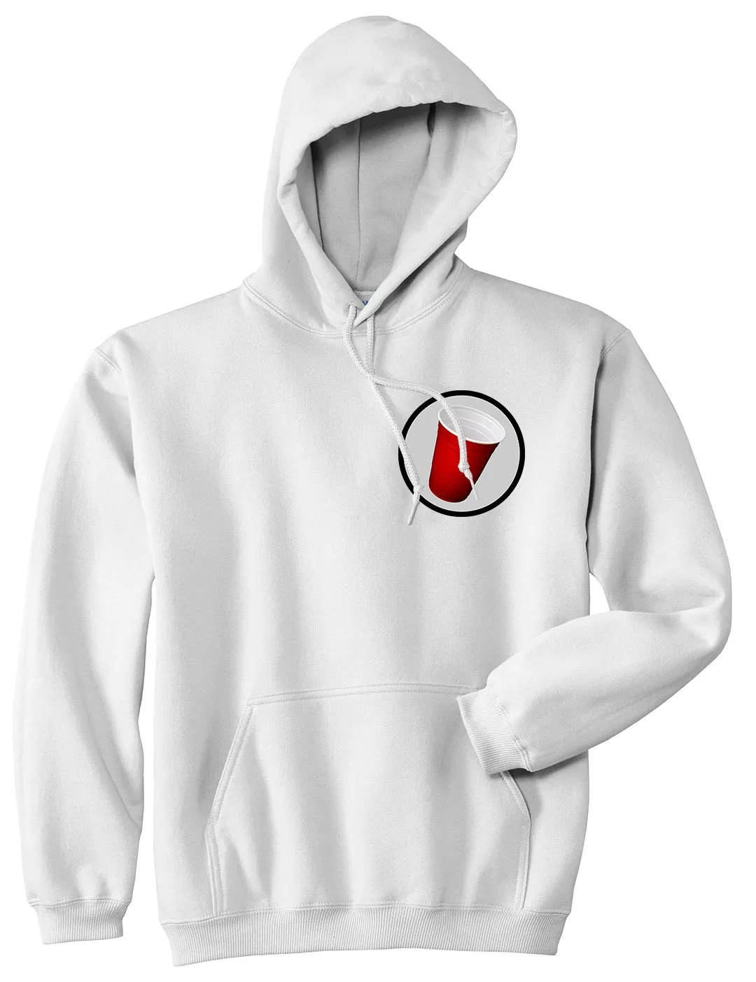 Red Party Cup Chest Mens Pullover Hoodie