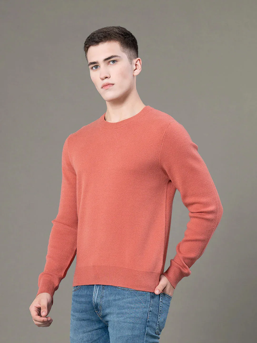 RedTape Mock Pattern Sweater for Men | Ultimate Comfort