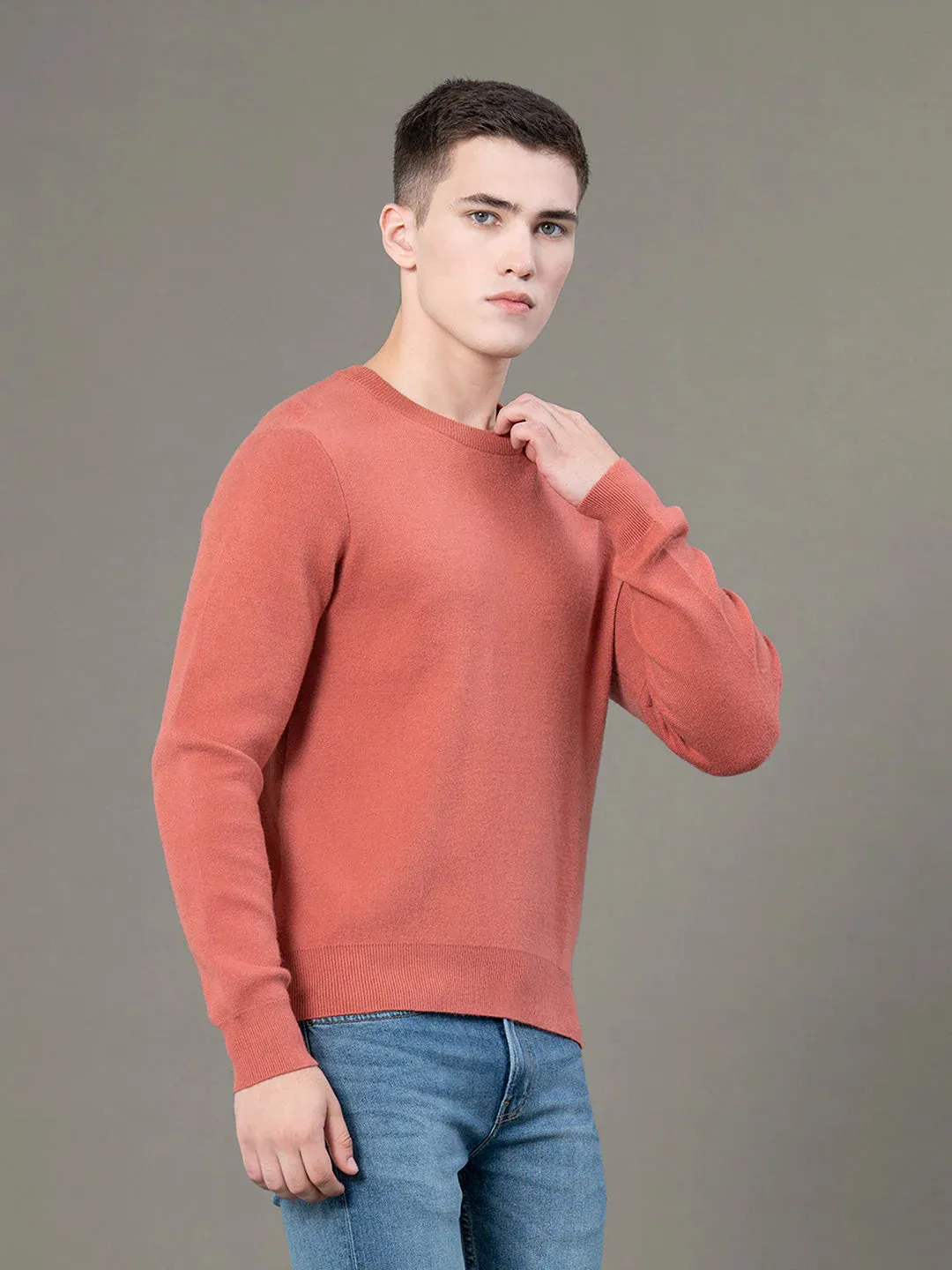 RedTape Mock Pattern Sweater for Men | Ultimate Comfort