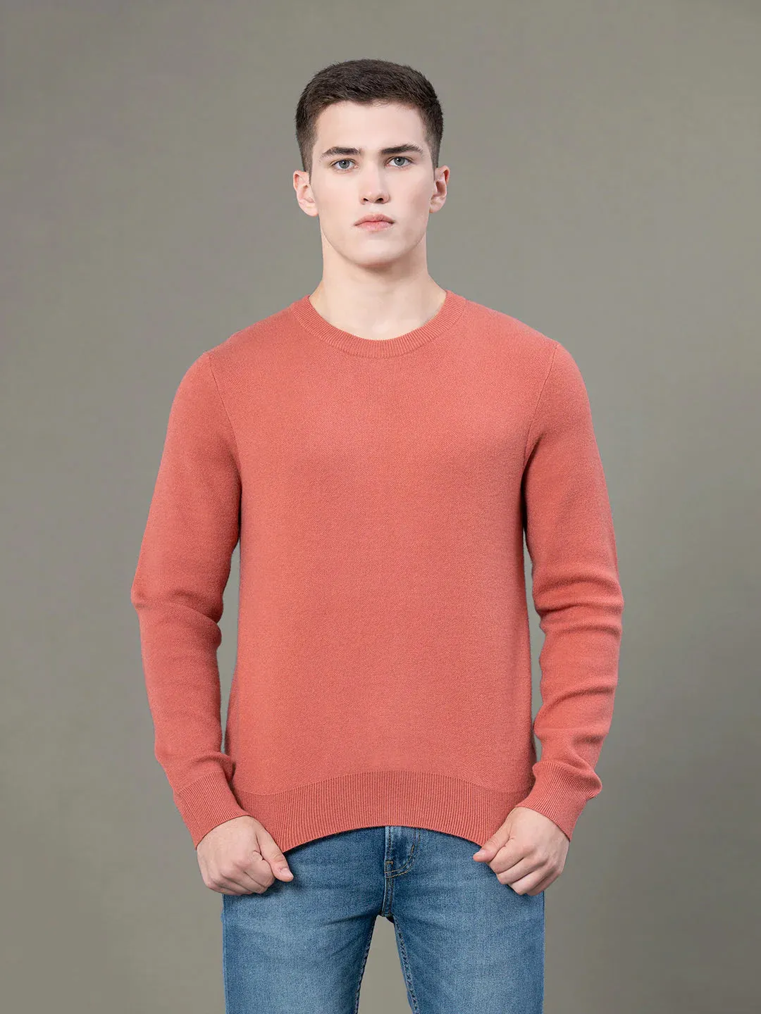 RedTape Mock Pattern Sweater for Men | Ultimate Comfort