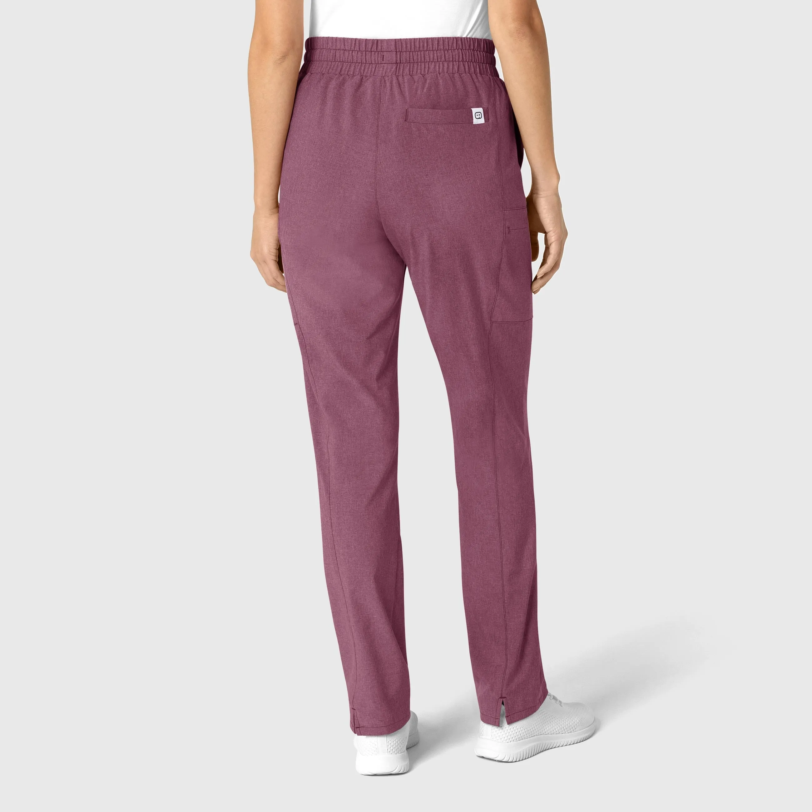 RENEW Women's High Waist Slim Leg Scrub Pant - Wine Heather