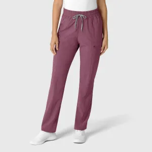 RENEW Women's High Waist Slim Leg Scrub Pant - Wine Heather