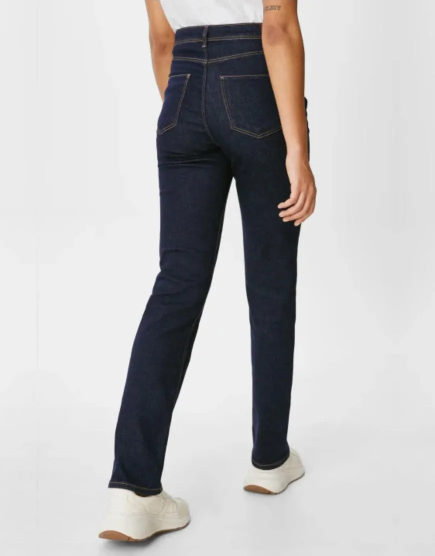 Retro Straight Jeans in Ink Blue