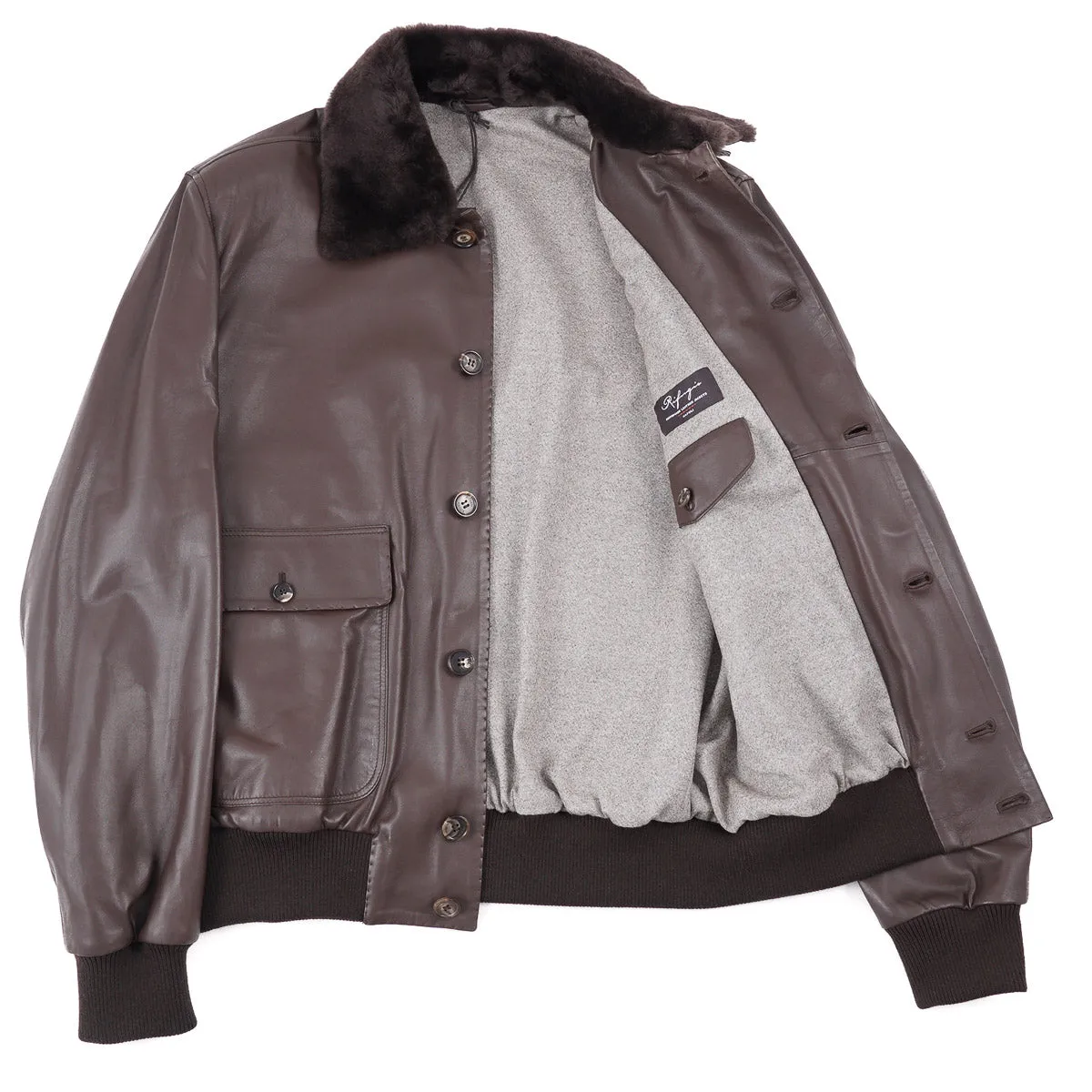 Rifugio Nappa Leather Jacket with Beaver Collar