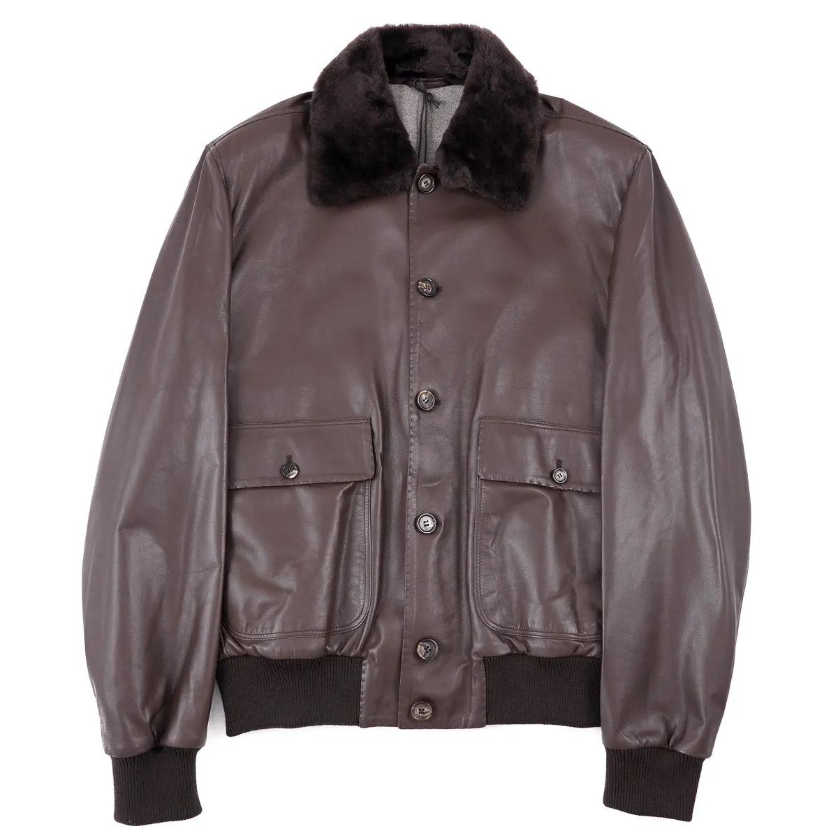 Rifugio Nappa Leather Jacket with Beaver Collar