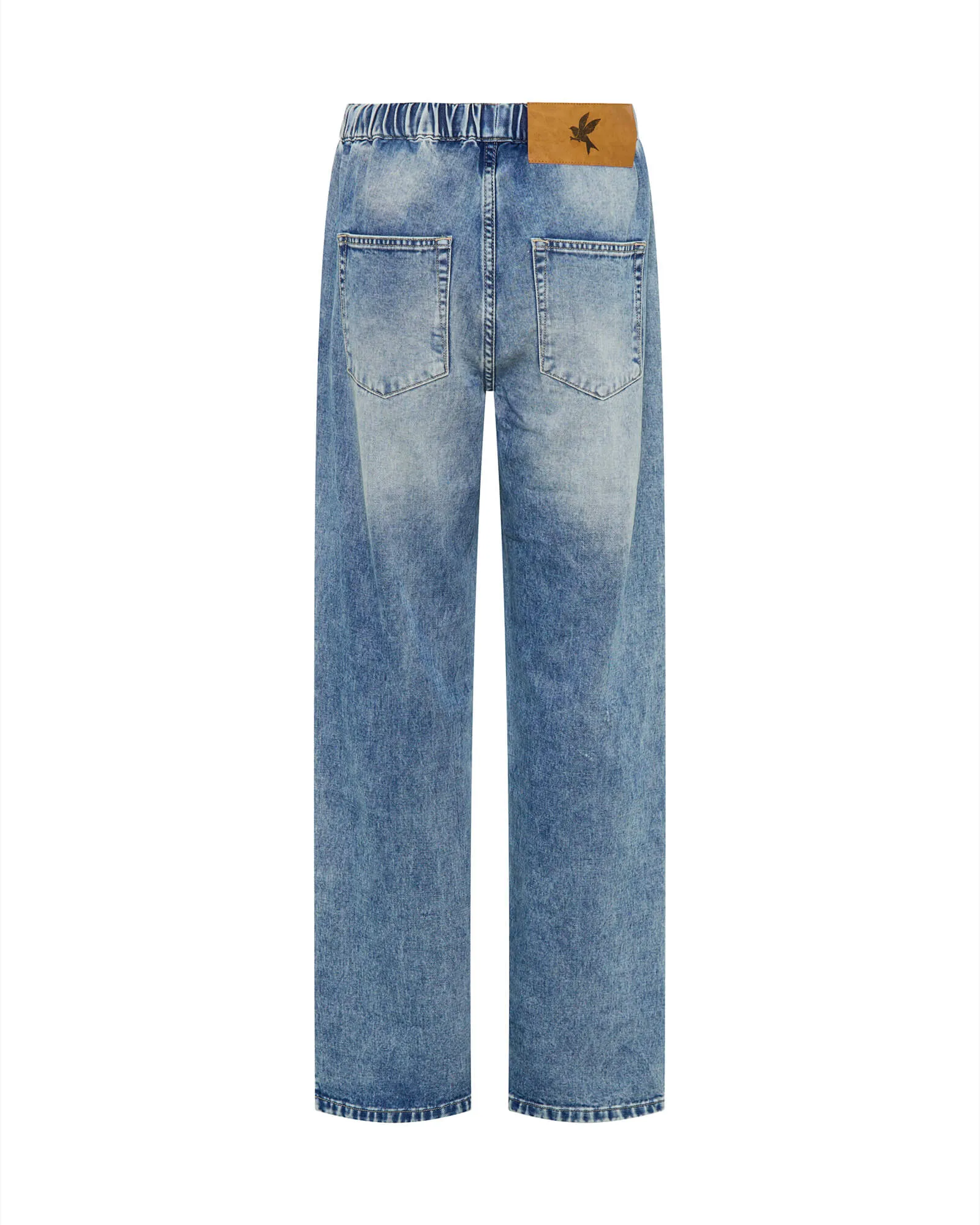 Roadhouse Wide Leg Drawstring Denim Jeans - Sunset Blue