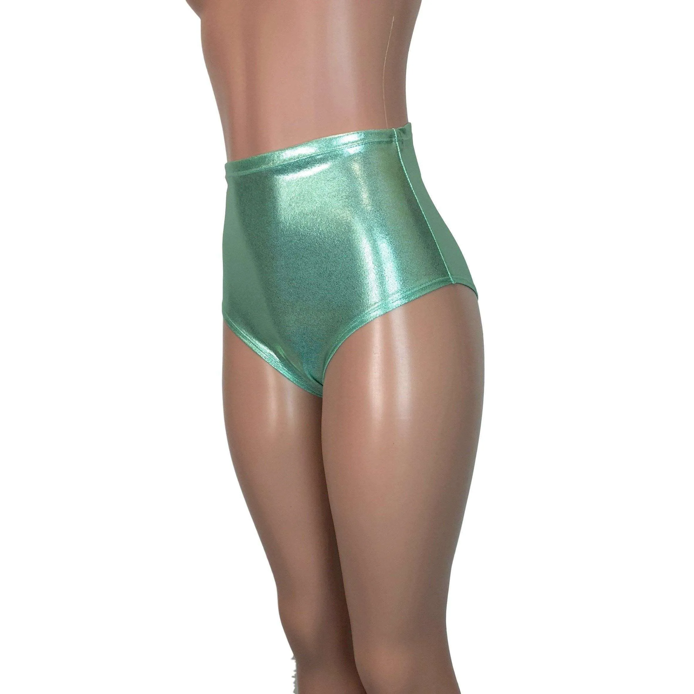 SALE - High Waist Hot Pants - Mint Green Mystique