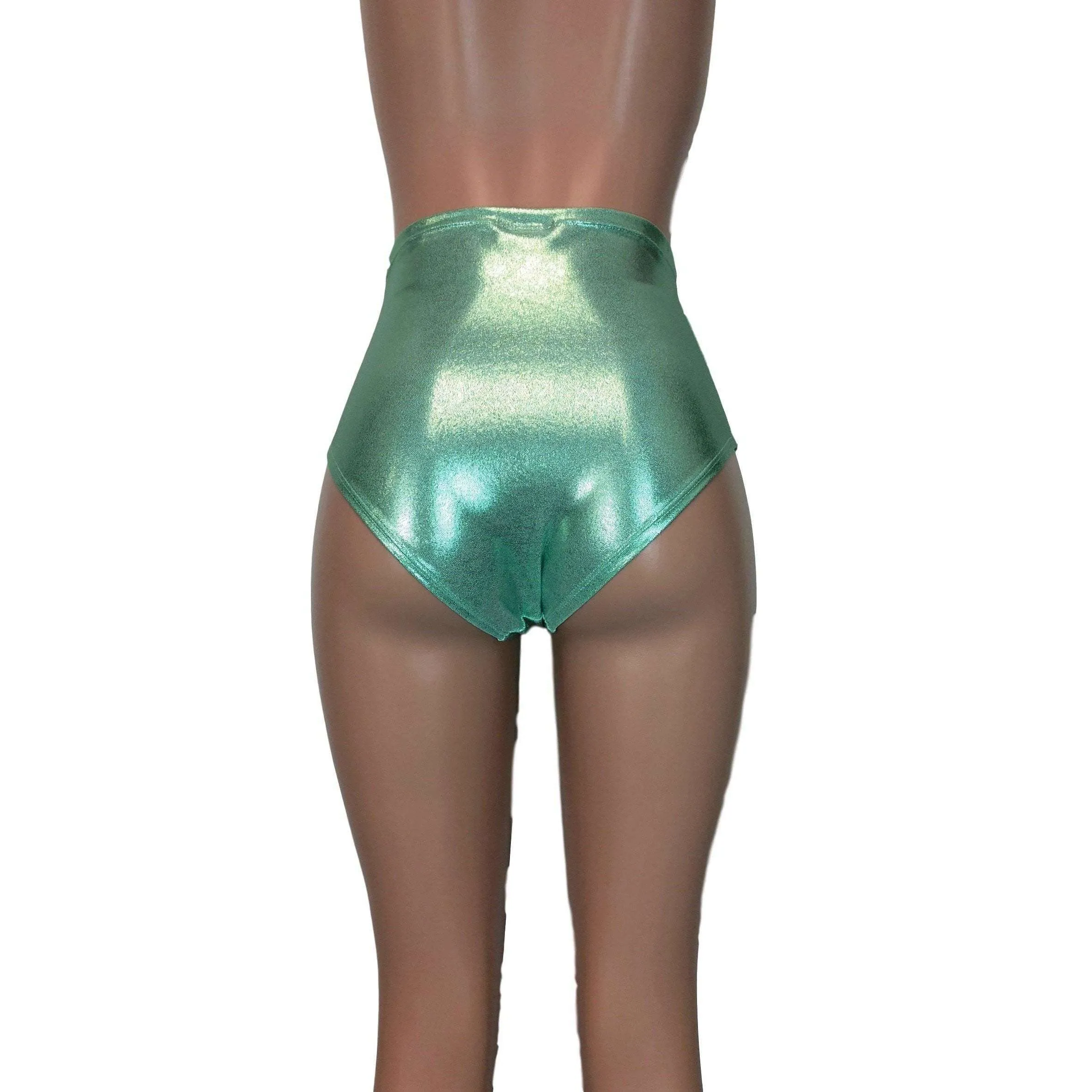 SALE - High Waist Hot Pants - Mint Green Mystique