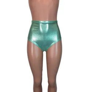 SALE - High Waist Hot Pants - Mint Green Mystique