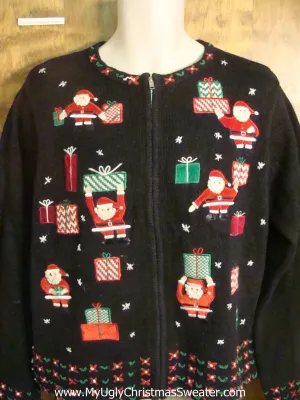 Santa with Presents Cheesy Christmas Sweater