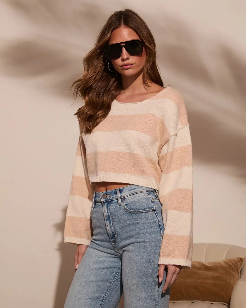 Saturday Morning Striped Crop Sweater