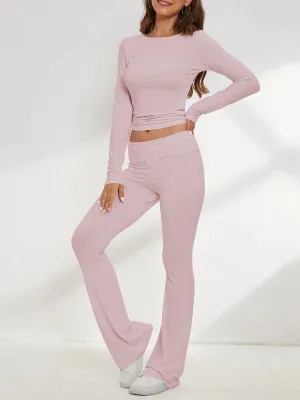 Sleeve T-shirt Pants Tracksuit Casual Daily Loungewear Long Pajamas