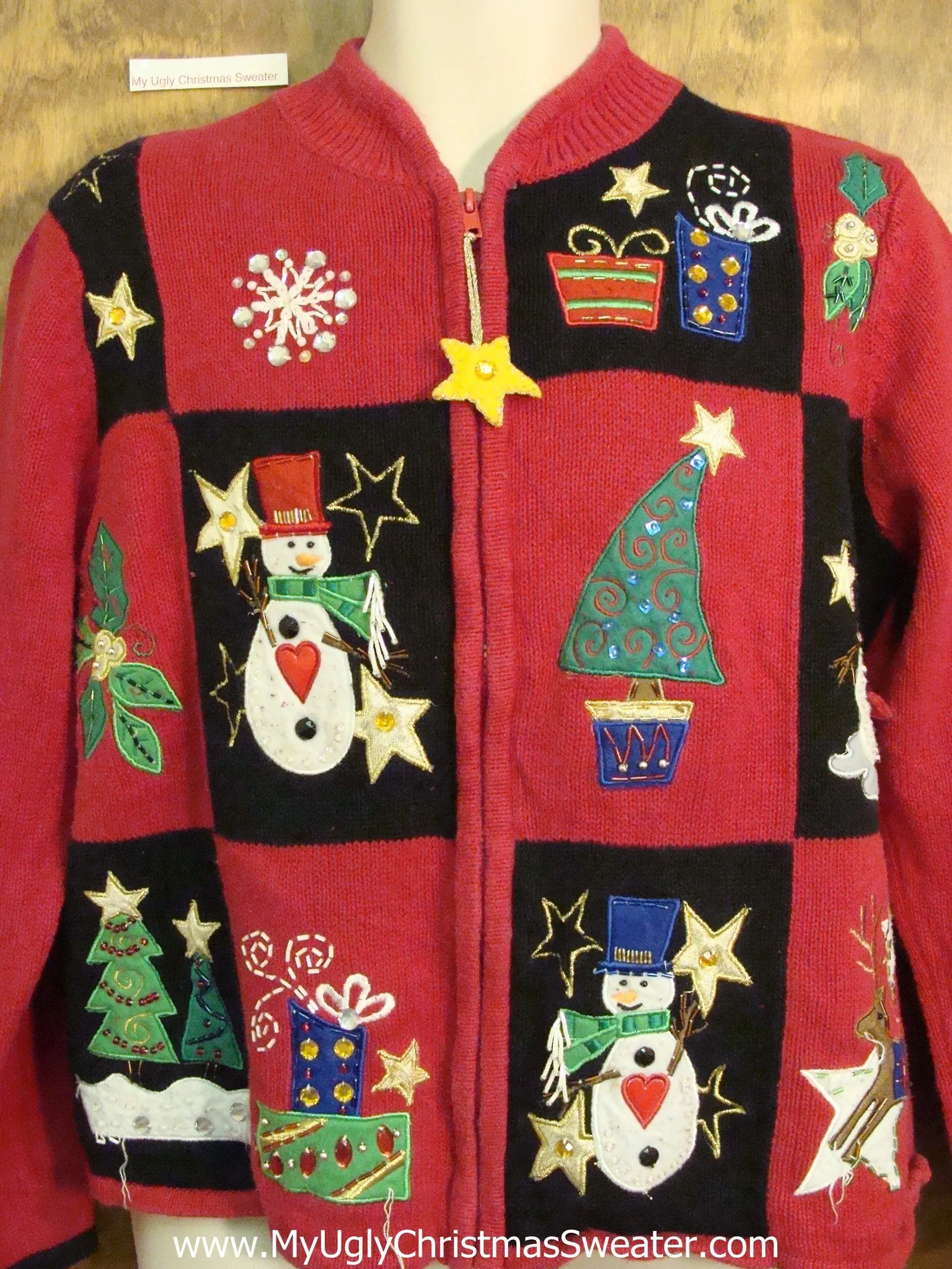 Snowman and Trees Cheesy Christmas Jumper Sweater