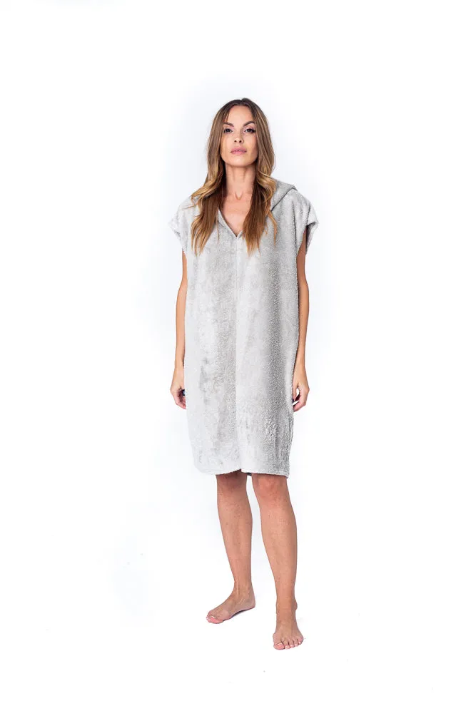 Sofa Killer light grey bamboo frottee women poncho