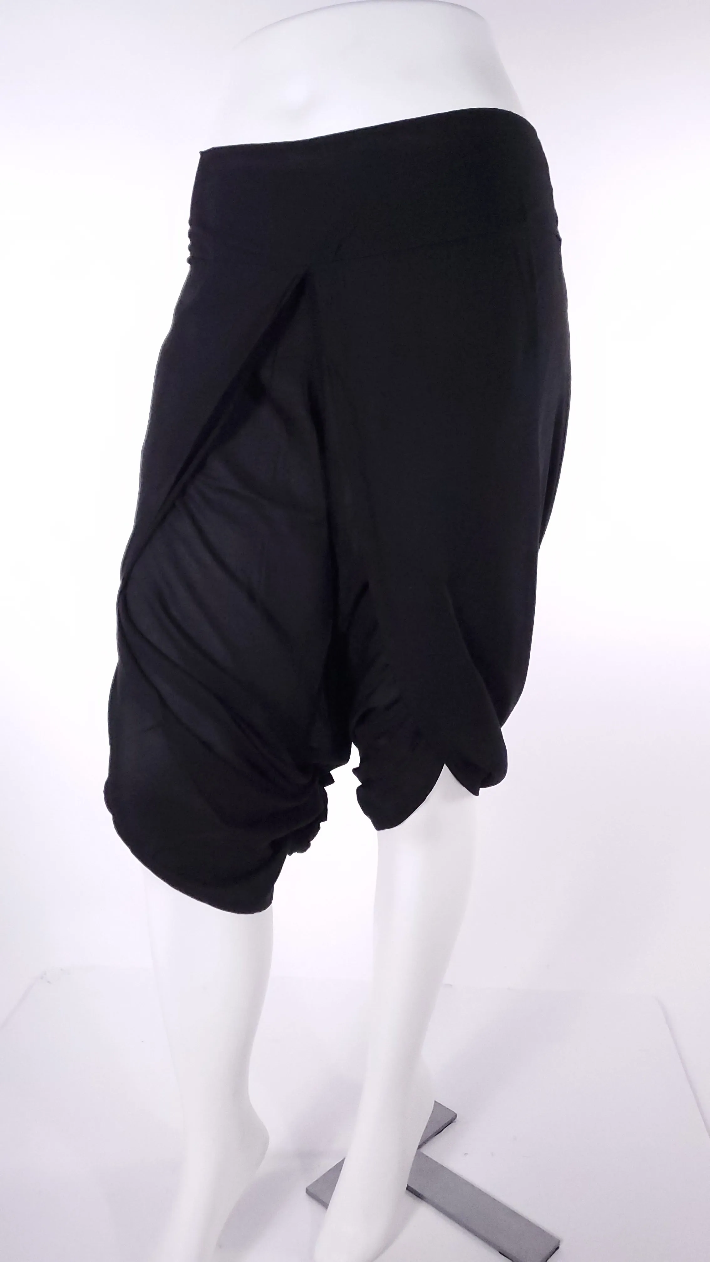 Solid Black Open Leg Pants