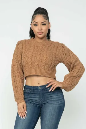 Solid Cable Pullover Top