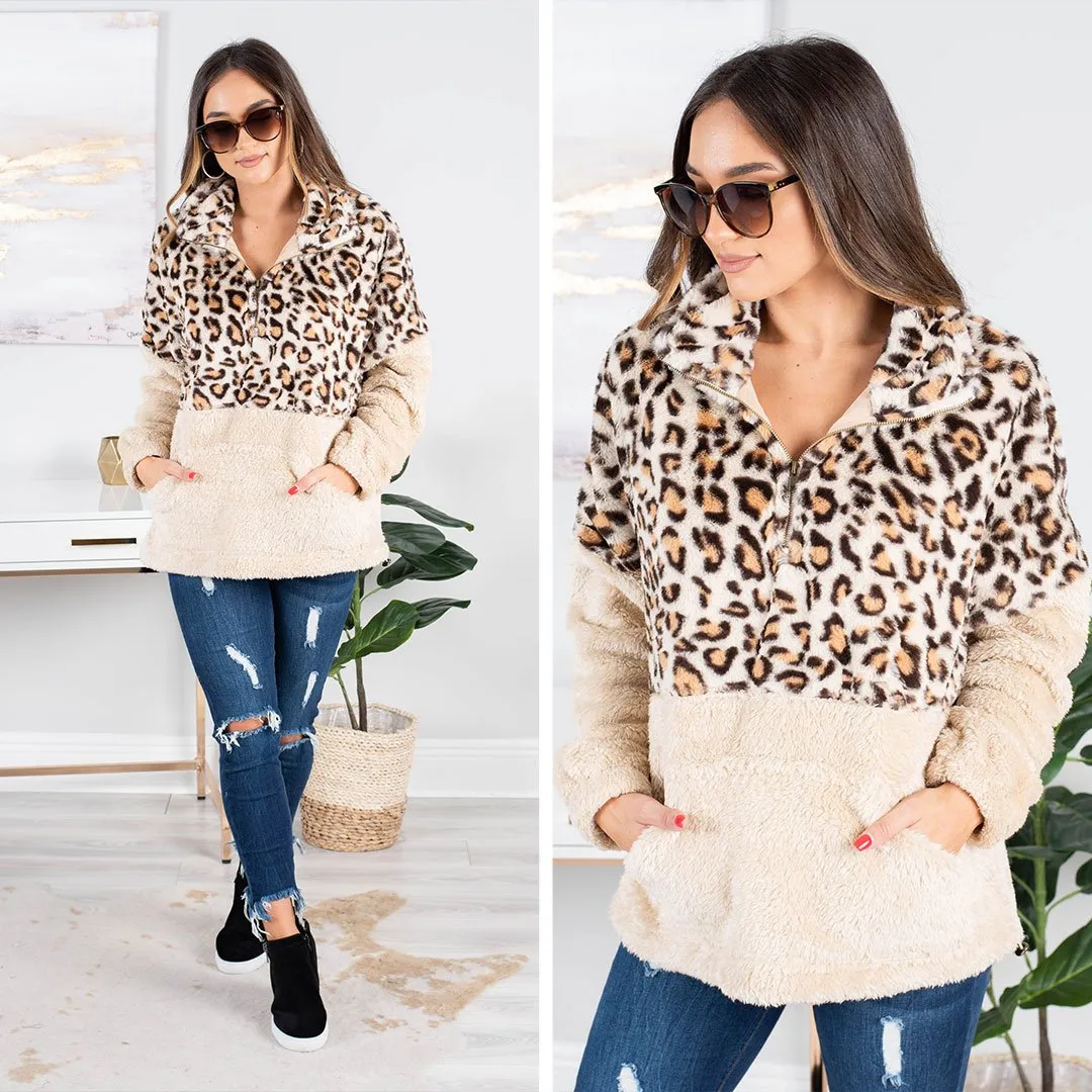 Still Believe Natural Leopard Pullover