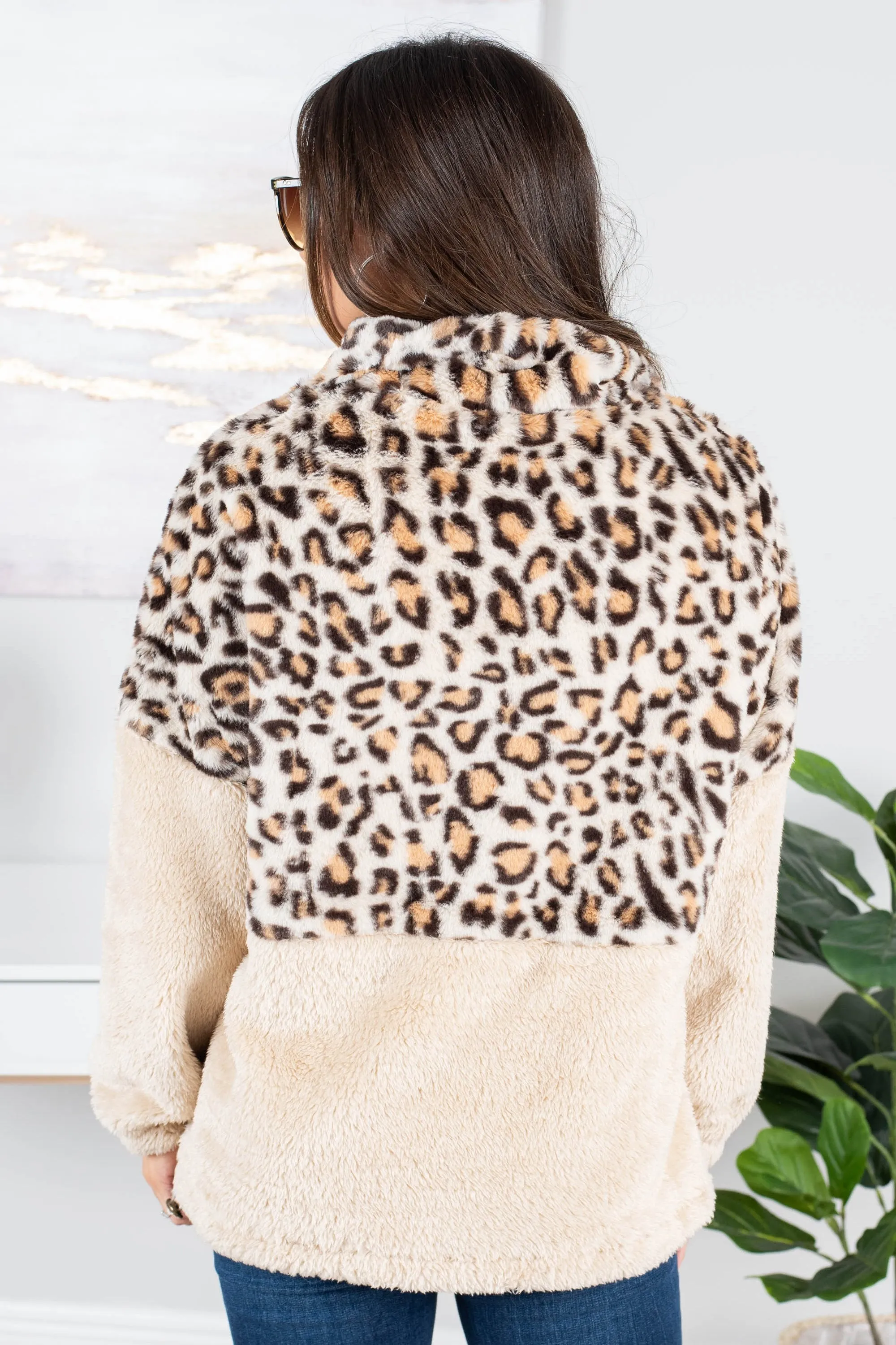 Still Believe Natural Leopard Pullover