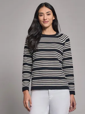 Stripe Crew Neck Raglan Sweater