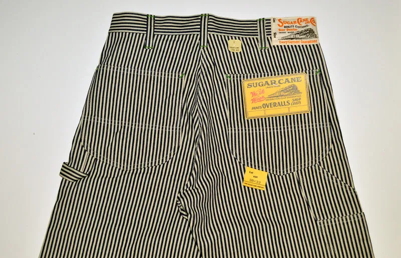 SUGAR CANE "SC41823" 11oz. HICKORY STRIPE WORK PANTS