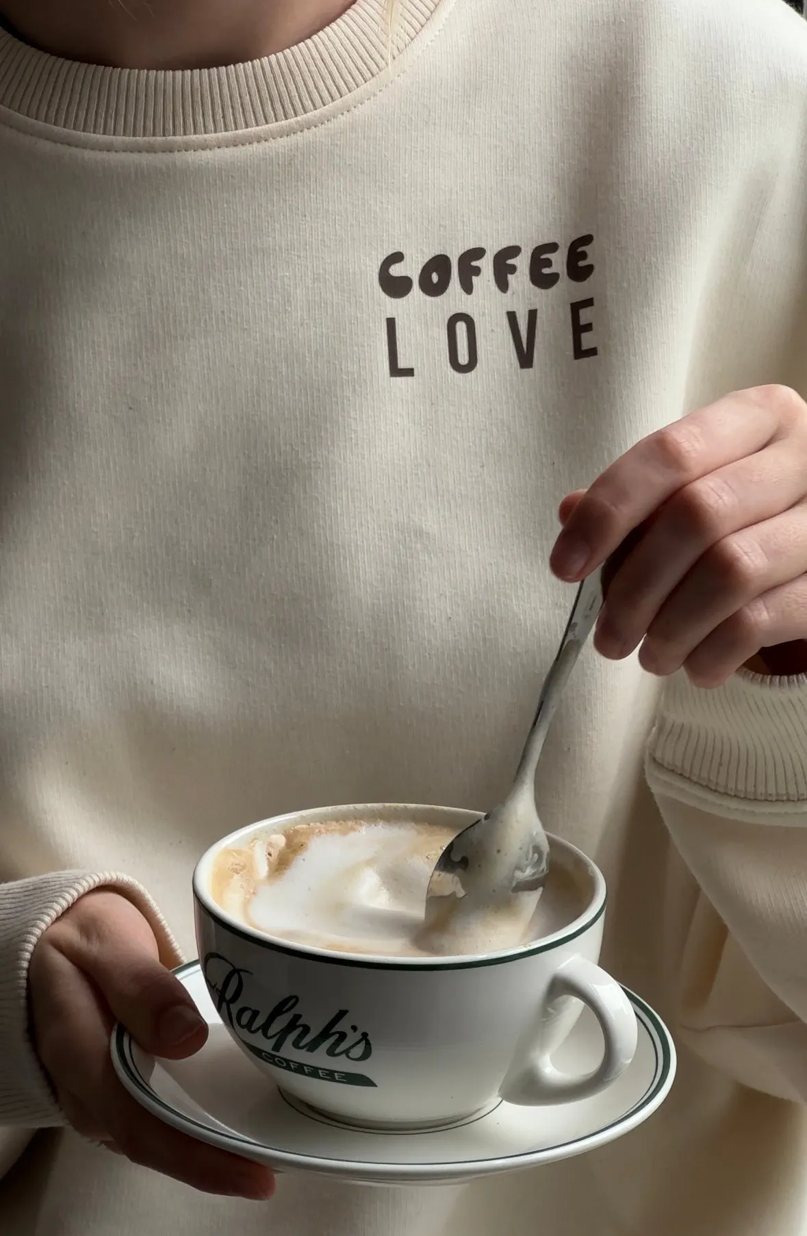 Sweater (Oversized) mit "I made you coffee" Motiv