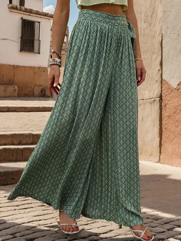 TEEK - High Waist Print Wide-Leg Trousers