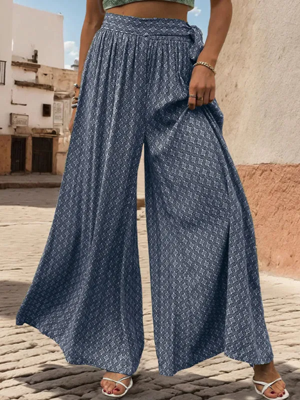 TEEK - High Waist Print Wide-Leg Trousers