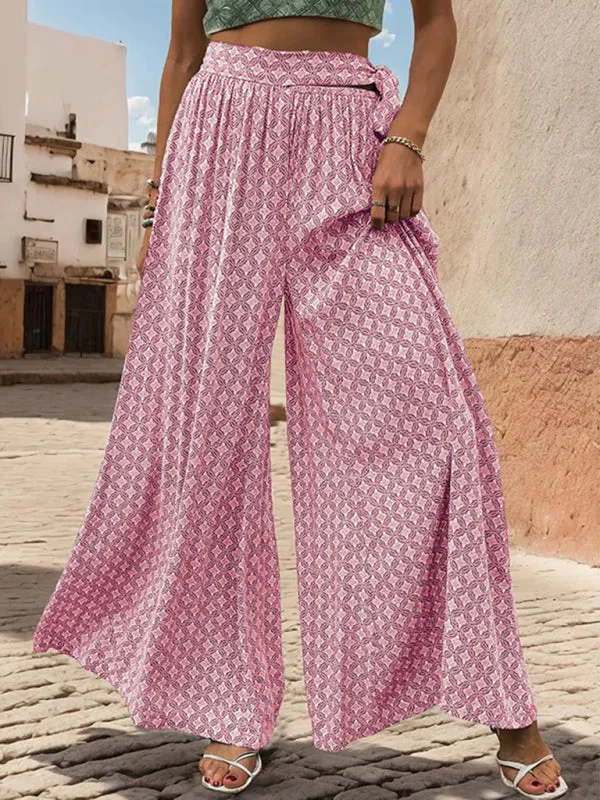 TEEK - High Waist Print Wide-Leg Trousers