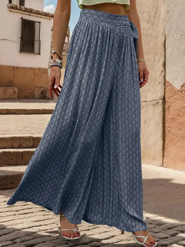 TEEK - High Waist Print Wide-Leg Trousers