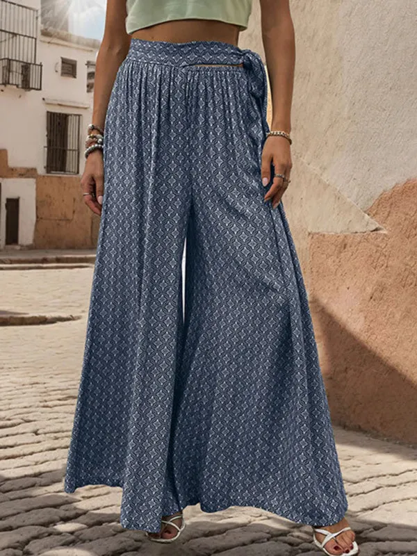 TEEK - High Waist Print Wide-Leg Trousers