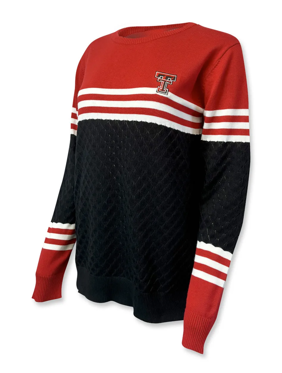 Texas Tech Double T "Livingston" Striped Women's Sweater