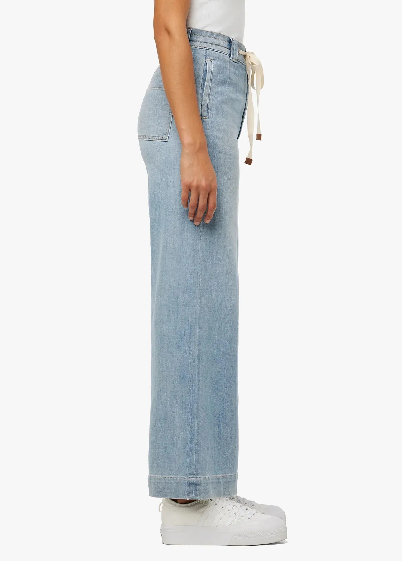 The Addison High Rise Drawstring Wide Leg Crop - Admiration