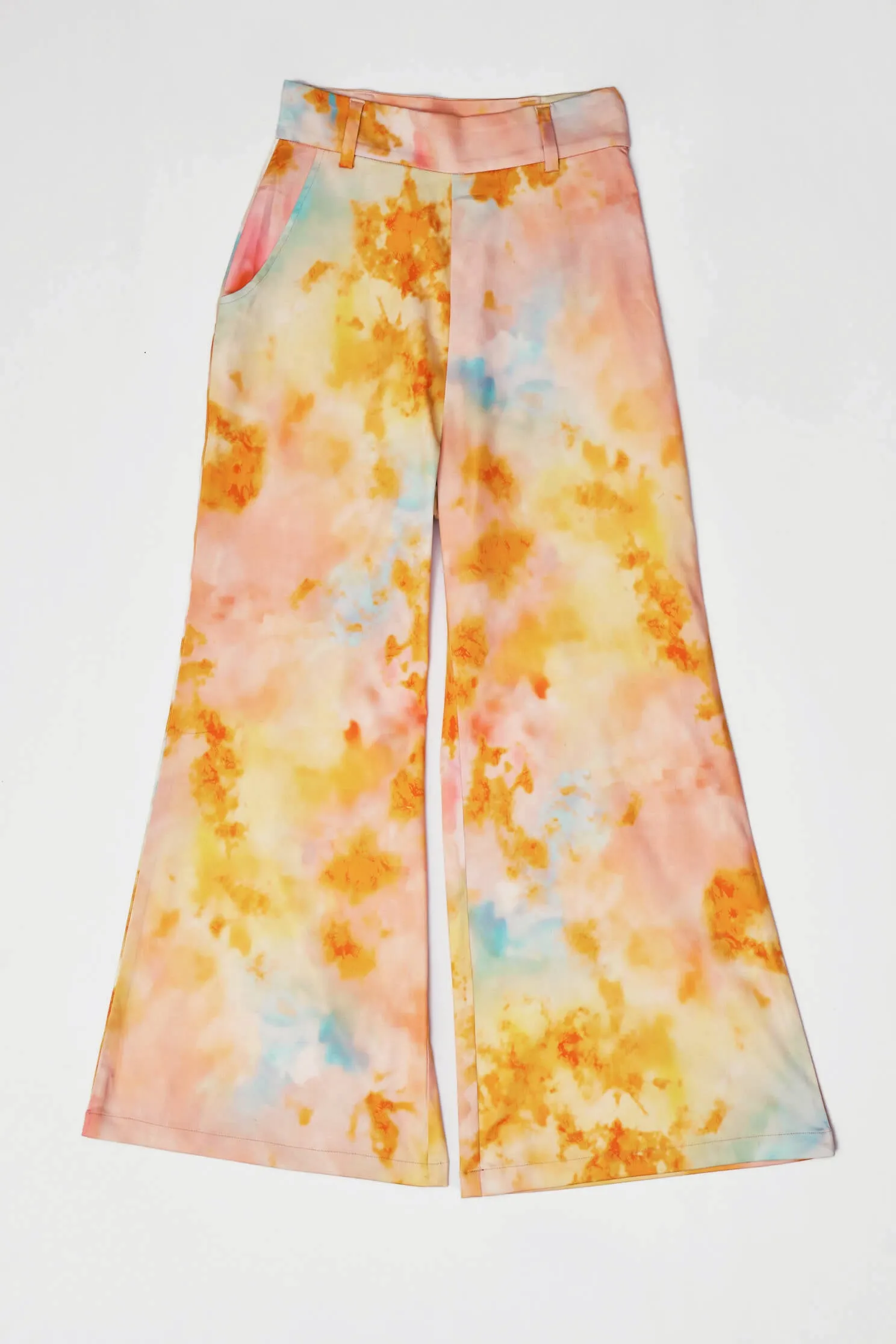 Tie & Dye Wide Leg Flared Trouser