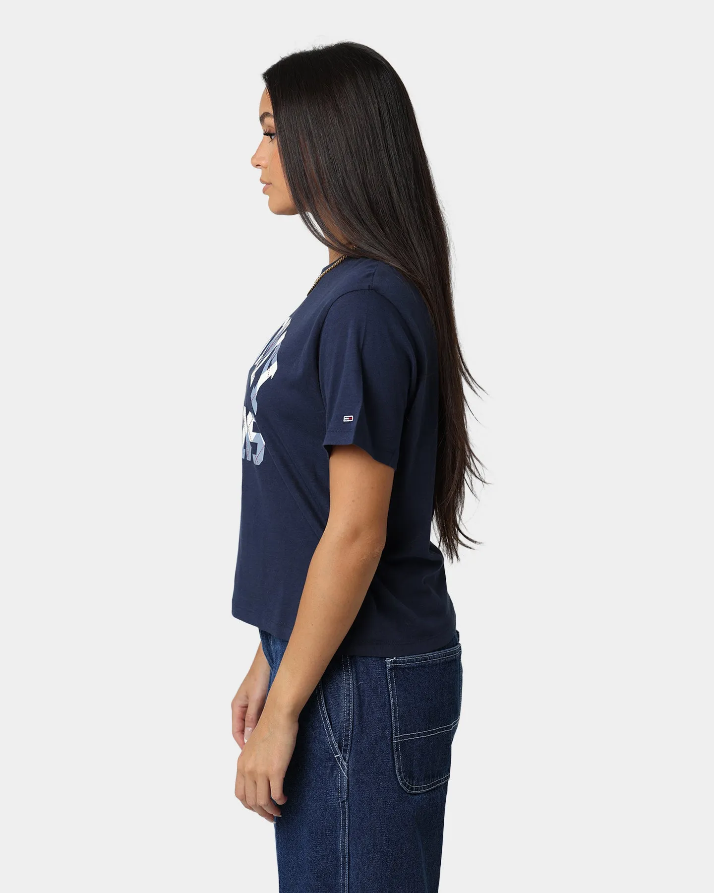 Tommy Jeans Women's Classic College Argyle T-Shirt Twilight Navy