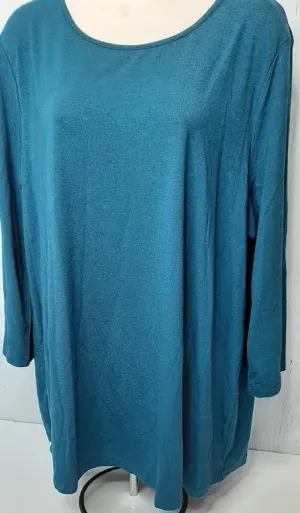 Top  Pullover Green/Morrocan 3/4 Sleeve Women's 143101