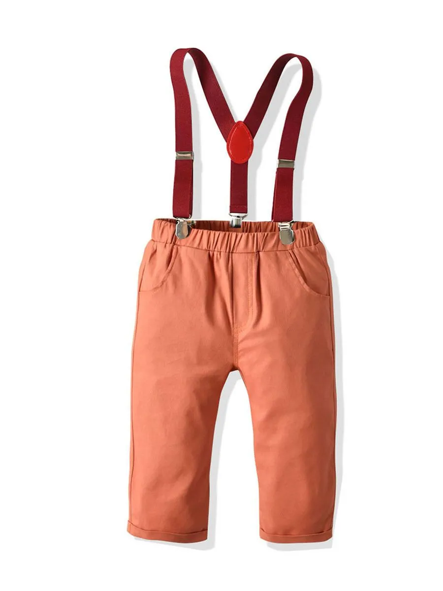 Trendy 4-Piece Boys Christmas Party Outfits 2-Color