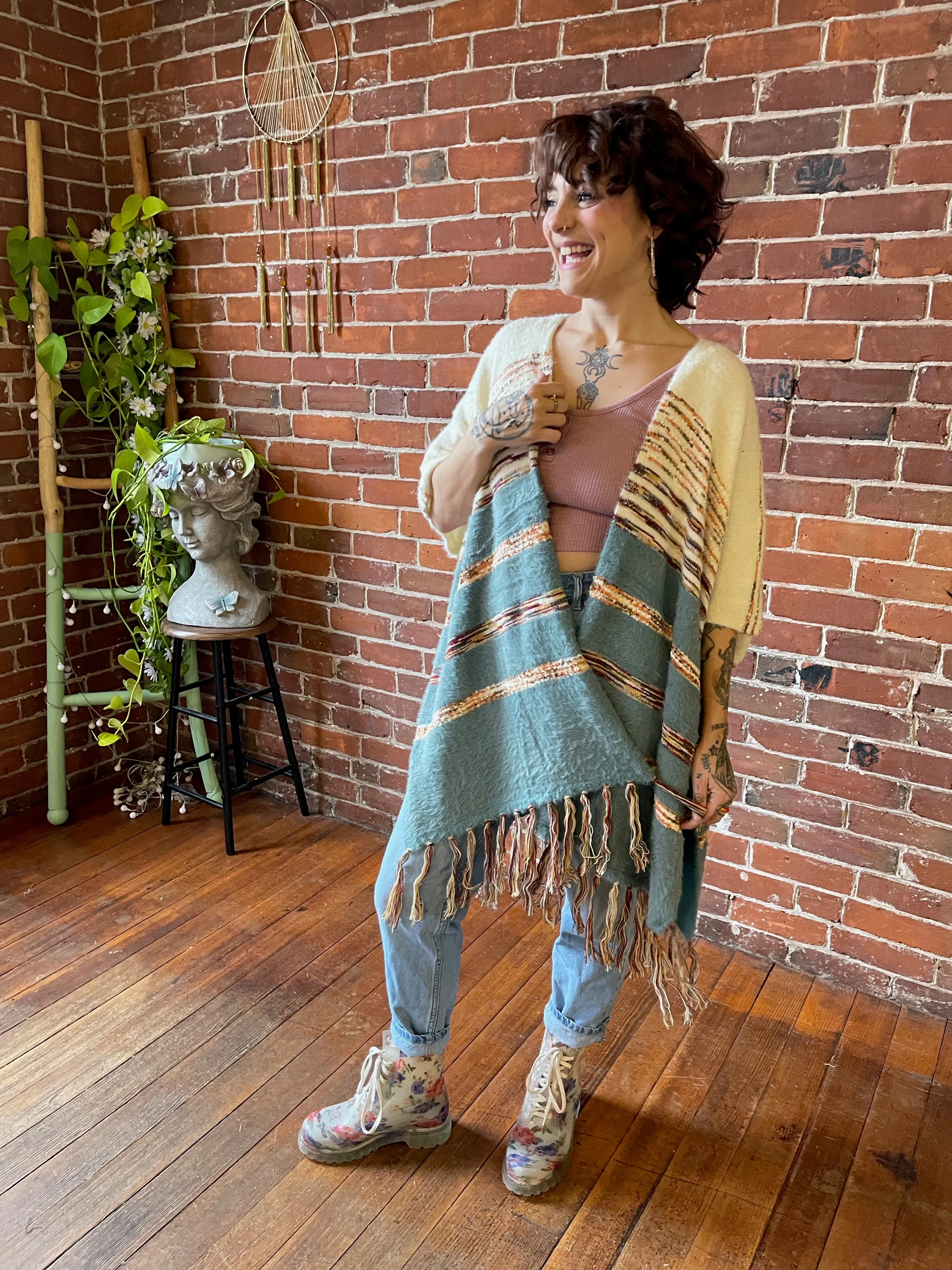 Turquoise Dreams Fringe Sweater