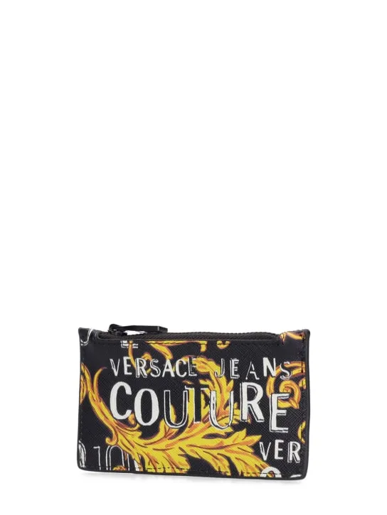 Versace Jeans Couture   Baroque Saffiano leather zip-up wallet 