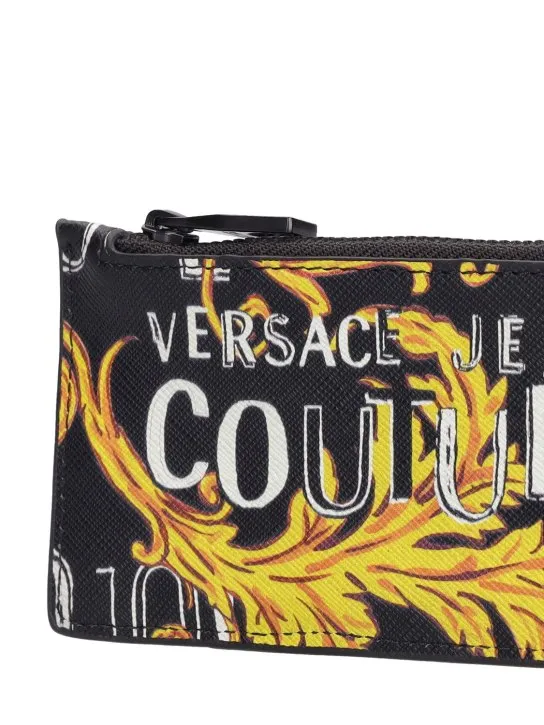 Versace Jeans Couture   Baroque Saffiano leather zip-up wallet 