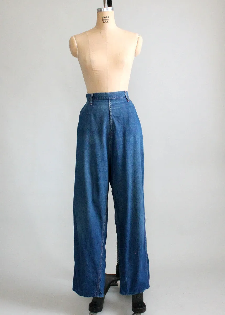 Vintage 1950s Distressed High Waist Jeans